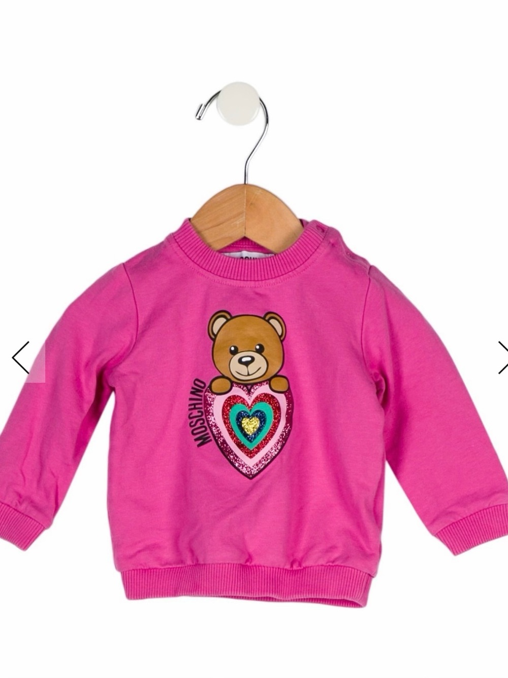 Moschino Kids Bright Pink Teddy Heart Pullover